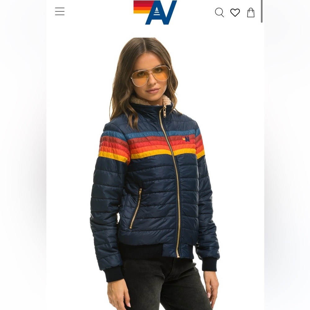 Aviator Nation Navy 5 Stripe Jacket